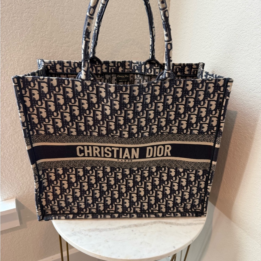 Dior Navy Monogram Tote